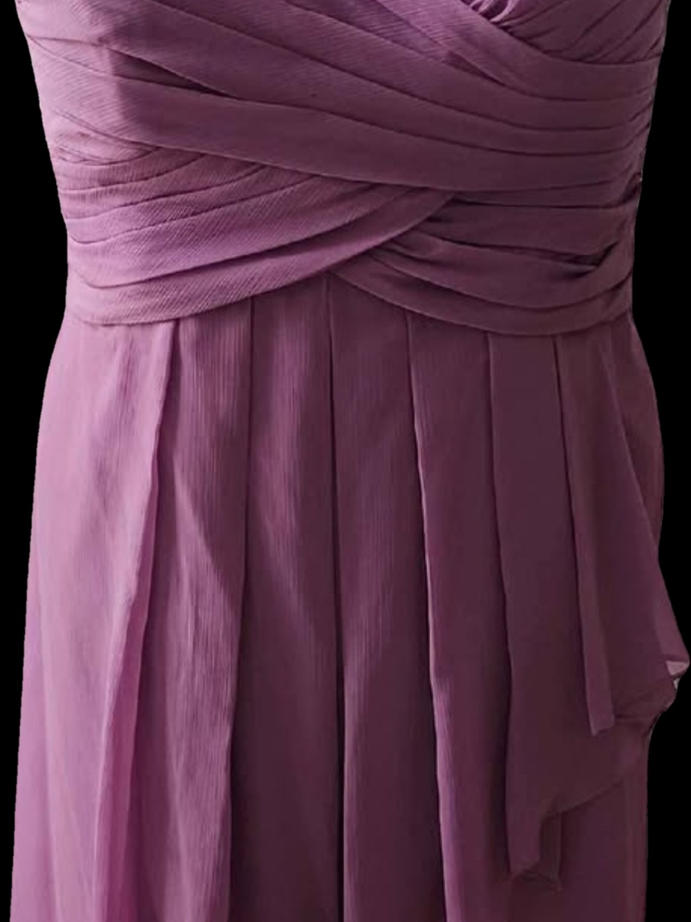 David's Bridal Dusty Lavendar Pleated Cocktail Dress